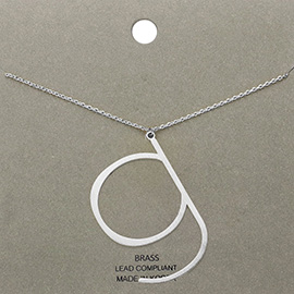 -g- Brass Monogram Metal Pendant Necklace