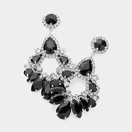 Teardrop Marquise Crystal Drop Evening Earrings