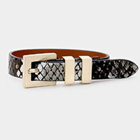 Faux Leather Animal Pattern Belt Buckle Wrap Bracelet
