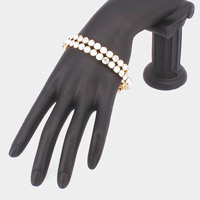 Crystal Rhinestone Bezel Adjustable Evening Bracelet