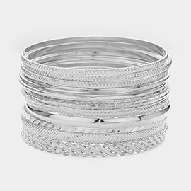 15PCS - Layered Multi Metal Bangle Bracelets