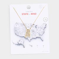 Gold Dipped Alabama State Pendant Necklace