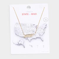 Gold Dipped Tennessee State Pendant Necklace