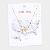 Gold Dipped Texas State Pendant Necklace