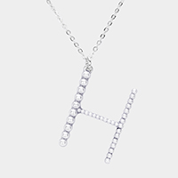 Pearl Statement Monogram Pendant Necklace