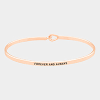 Forever and Always Brass Thin Metal Hook Bracelet