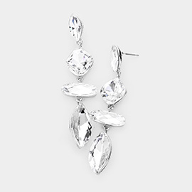Marquise Crystal Drop Evening Earrings