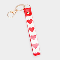 Valentines Heart Faux Leather Keychain 