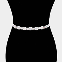 Oval Shaped Sash Ribbon Bridal Wedding Belt / Headband