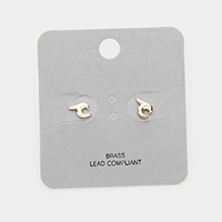 Brass Metal Stud Earrings