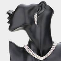 Embellished Crystal Rhinestone Accented Choker Necklace