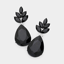 Marquise Crystal Cluster Teardrop Dangle Evening Earrings