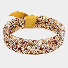 3PCS - Rhinestone Pave Bangle Layered Bracelets