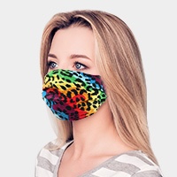Leopard Print Pleat Style Cotton Mask