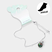 Abalone Cut Out Metal Shell Anklet