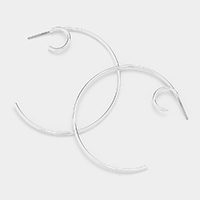 Geometric Metal Half Hoop Earrings
