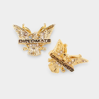 Gold Dipped CZ Cubic Zirconia Diplomats Stud Earrings