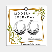 18K White Gold Plated Brass Open Metal Earrings
