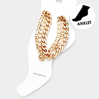 3PCS - Metal Chain Layered Anklets