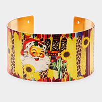 Christmas Theme Print Cuff Bracelet
