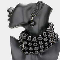 Multi Strand Pearl Choker Necklace