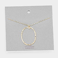 Brass -O- Monogram Metal Pendant Long Necklace