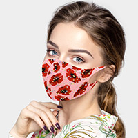 Poppy Flower Print Fashion Mask