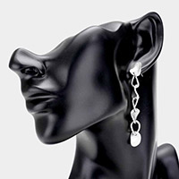 Geometric Twisted Metal Link Dangle Earrings