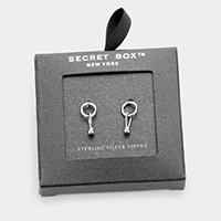 Secret Box _ Sterling Silver Dipped Geometric Metal Earrings