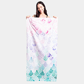 Ombre Bubbles Print Beach Towel and Tote Bag