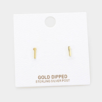 -I- Gold Dipped Metal Monogram Stud Earrings