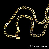 16 INCH, 4mm Stainless Steel Metal Chain Necklace