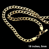 18 INCH, 5mm Stainless Steel Metal Chain Necklace