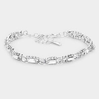 Rectangle Stone Accented Evening Bracelet