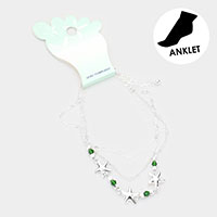 Metal Starfish Charm Link  Double Layered Anklet