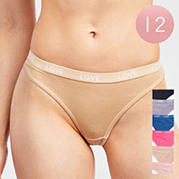 12PCS - Ladies Cotton G-String Panties
