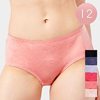 12PCS - Ladies Flower Detailed Bikini Panties