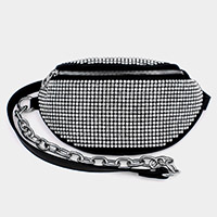 Bling Faux Leather Crossbody Bag