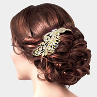 Marquise Stone Sprout Rhinestone Hair Comb