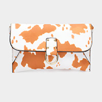Cow Patterned Faux Leather Crossbody Bag