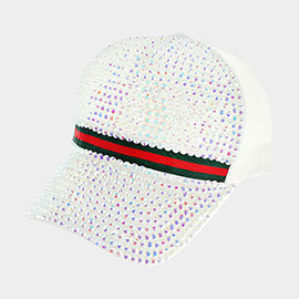 Color Block Detailed Bling Baseball Cap