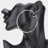 Crystal Rhinestone Hoop Clip Earrings