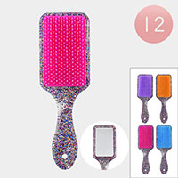 12PCS - Back Mirror Rectangle Hair Brushes