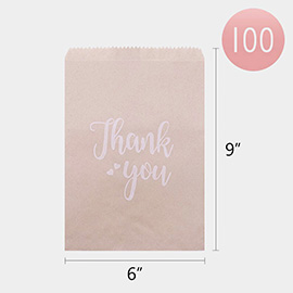 100PCS - Thank you Message Gift Paper Bag Set