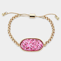 Glittered Hexagon Charm Bracelet