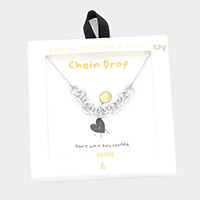Secret Box _ Brass Metal Chain Link Pendant Necklace
