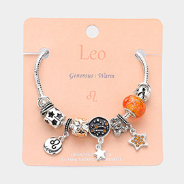 Leo Zodiac Sign Constellation Multi Bead Charm Bracelet