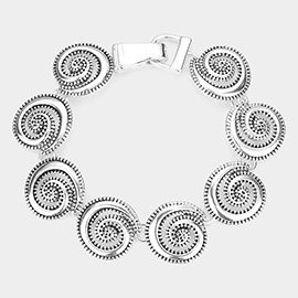 Swirl Metal Link Magnetic Bracelet