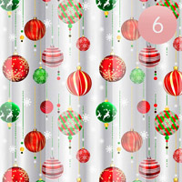 6PCS - Silk Feel Striped Christmas Ornament Patterned Scarves