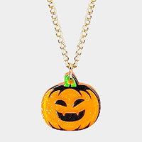 Resin Pumpkin Pendant Necklace
